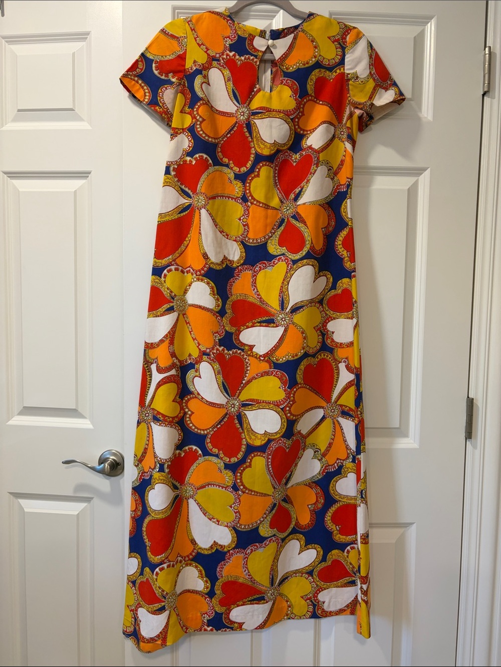 Vintage no-label Multi-Color Floral 60s Maxi Dress - approx sz 4